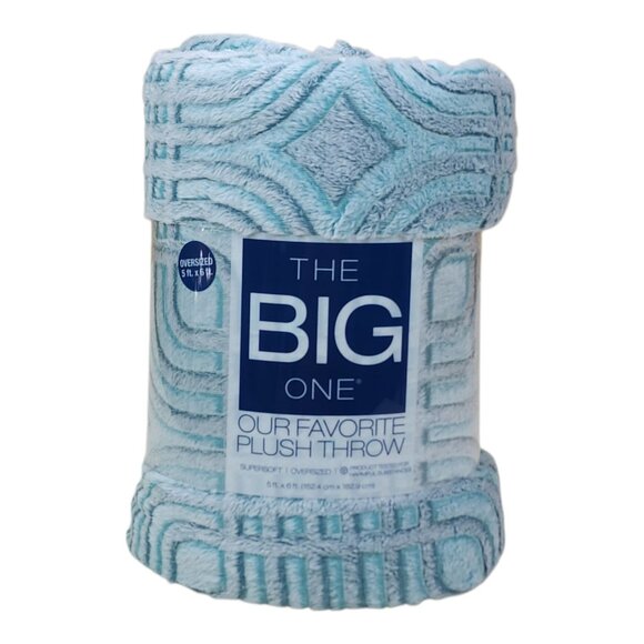 The Big One Supersoft Plush Throw 5' x 6' Line Carve Pattern Oversized Cozy Soft - Picture 1 of 10